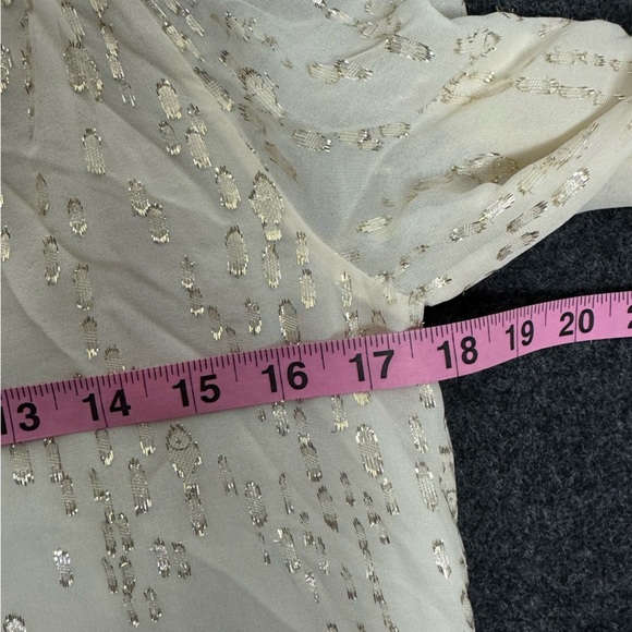 Lilly Pulitzer MATILDA SILK TOP Coconut FISH GOLD Clip Chiffon XS - Picture 6 of 7